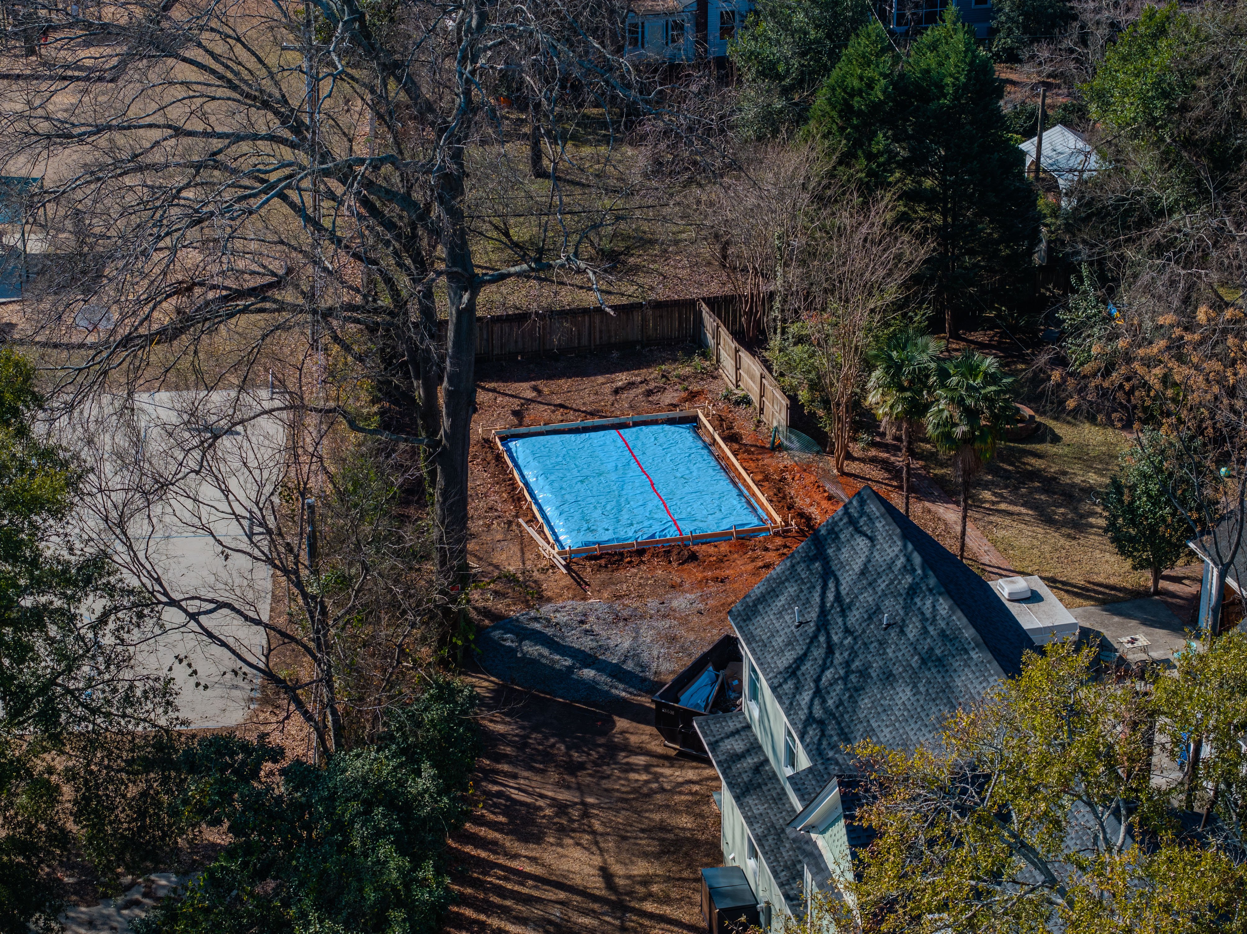 detached garage foundation during