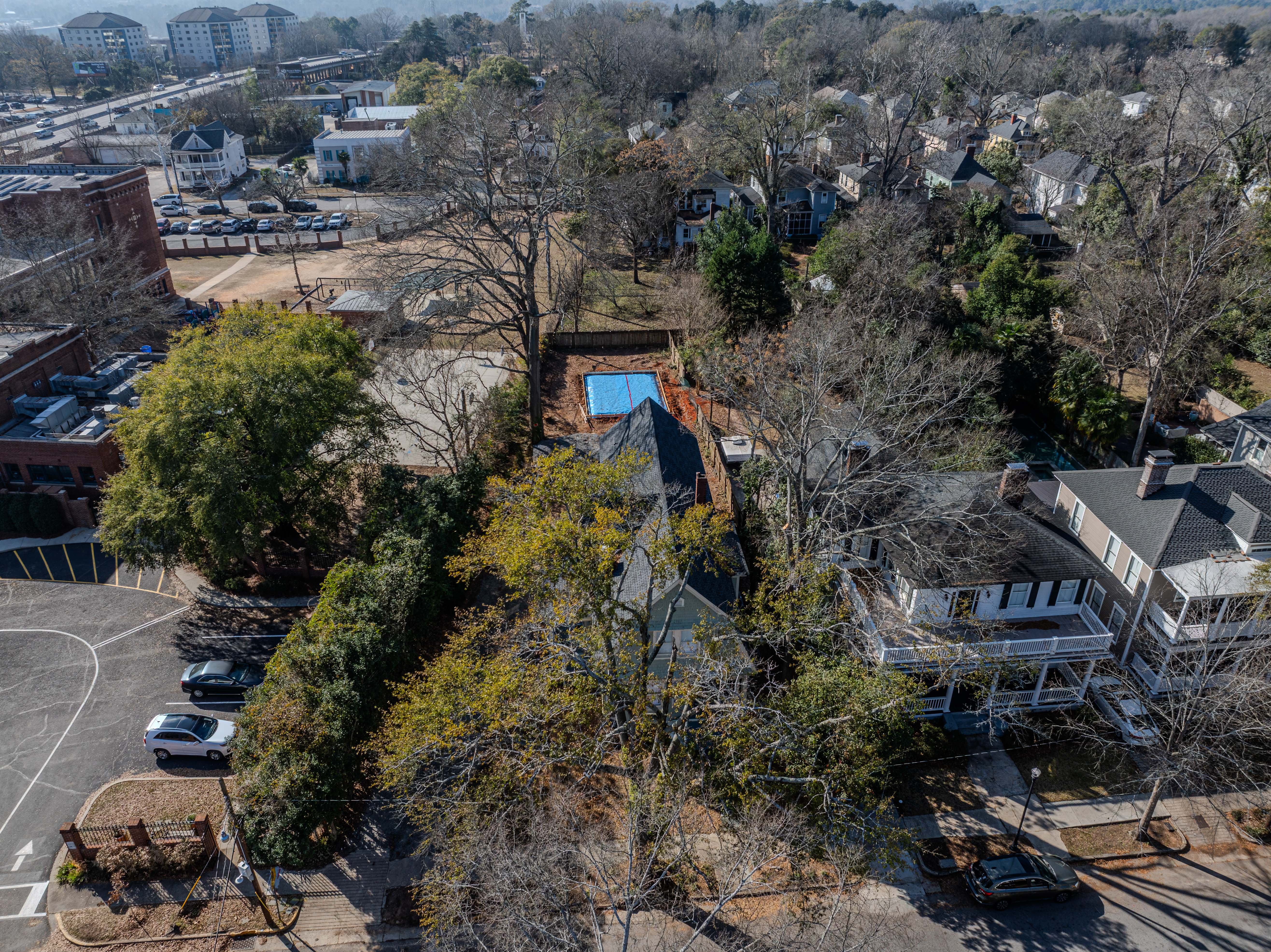 detached garage during foundation