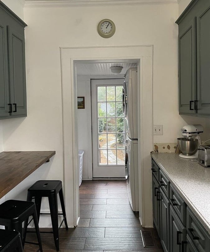 View of kitchen and laundry room 
