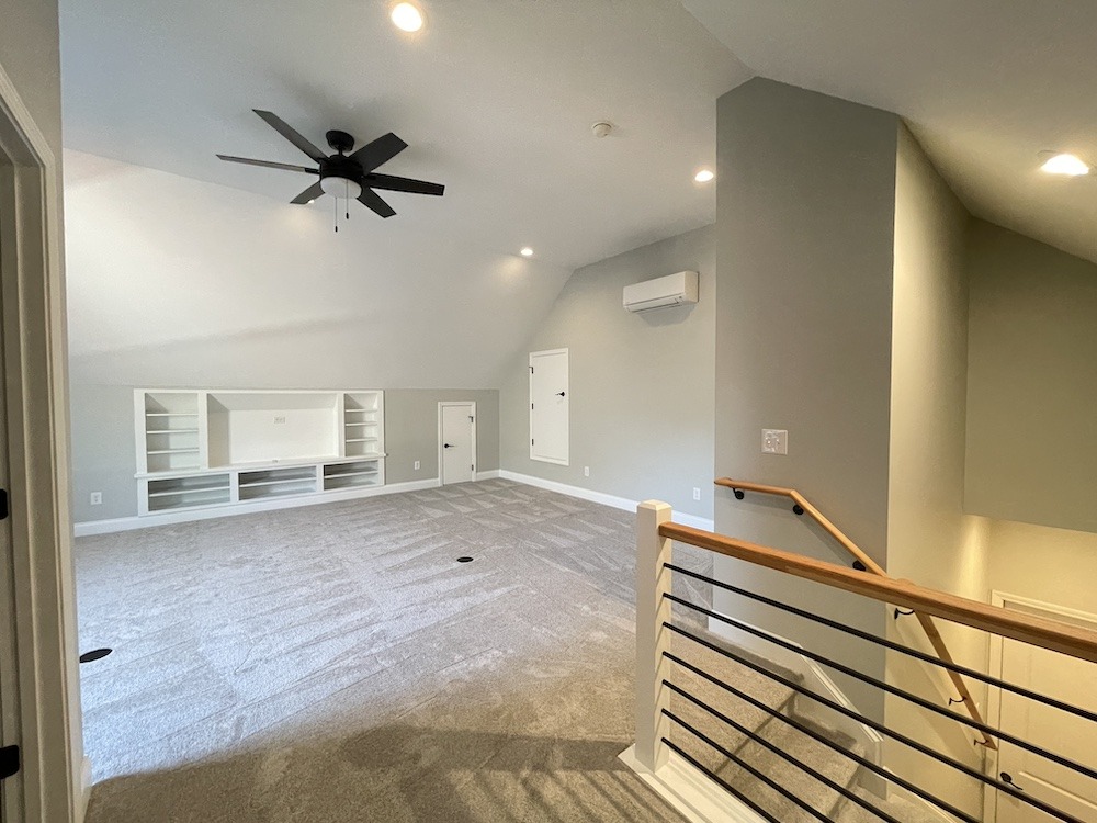 Attic remodel with built-in storage