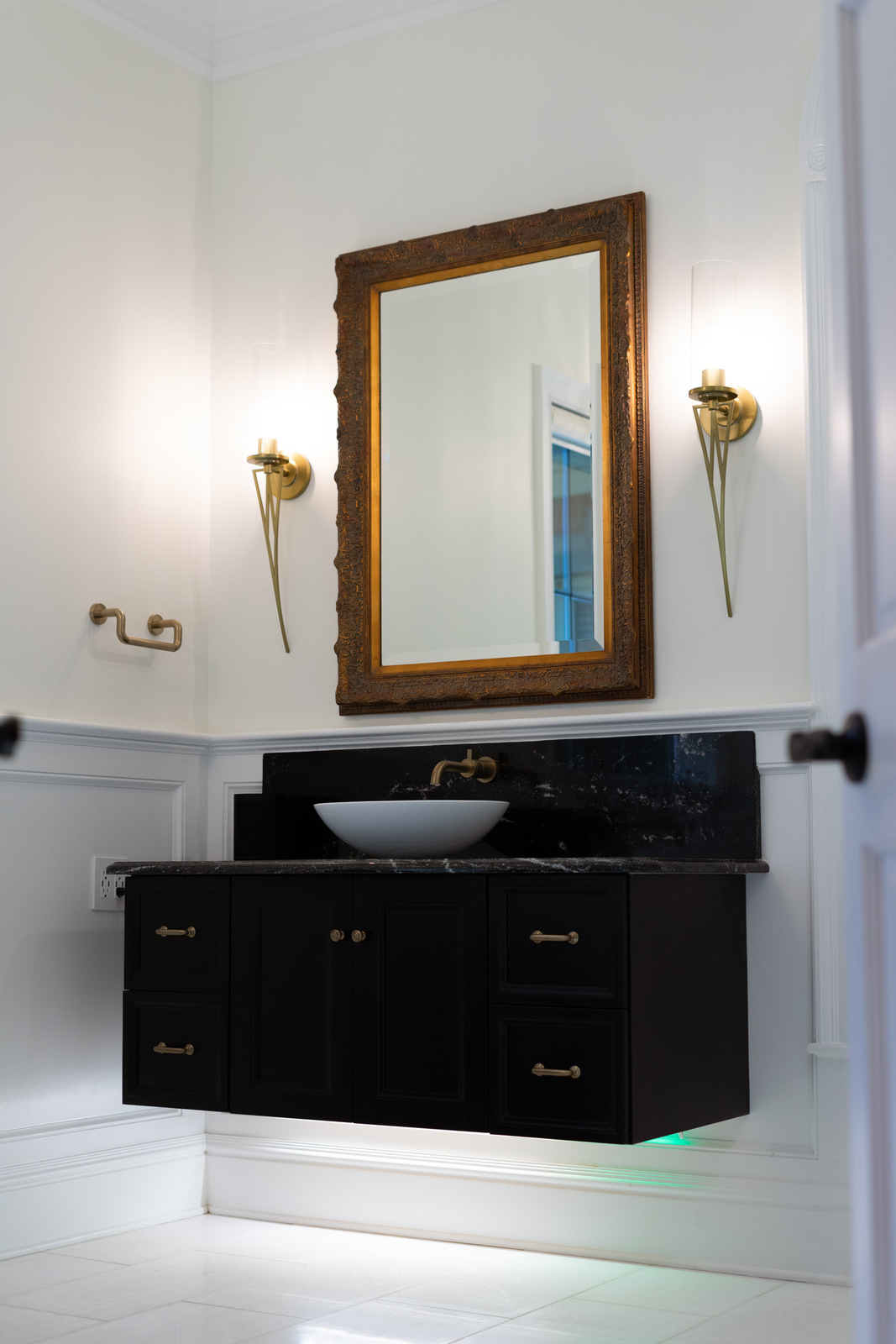 black-floating-bathroom-vanity-remodel-lexington-south-carolina